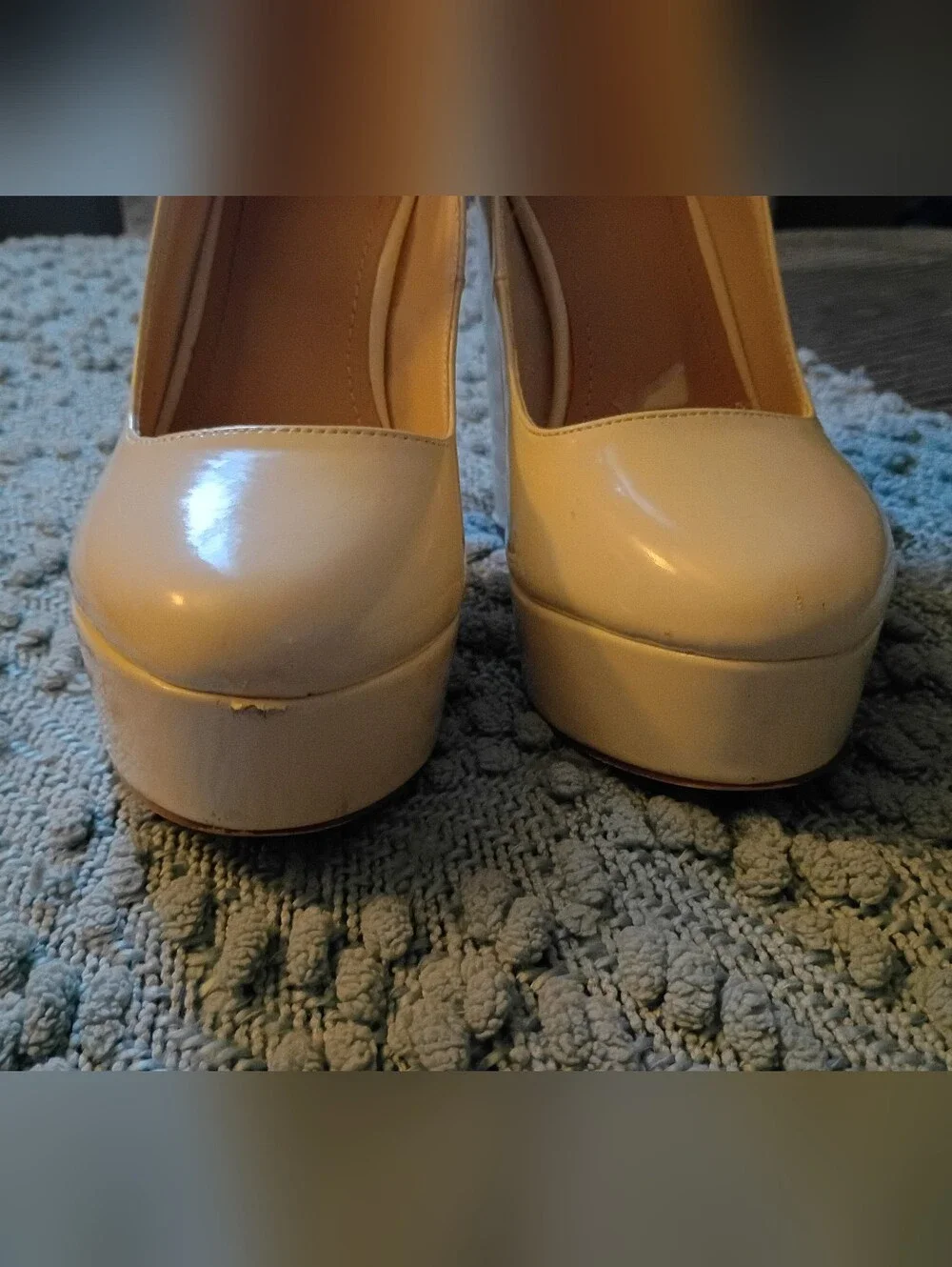 Classic Mary Jane Platform Heels in Cream - MAKE ME AN OFFER
